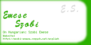 emese szobi business card